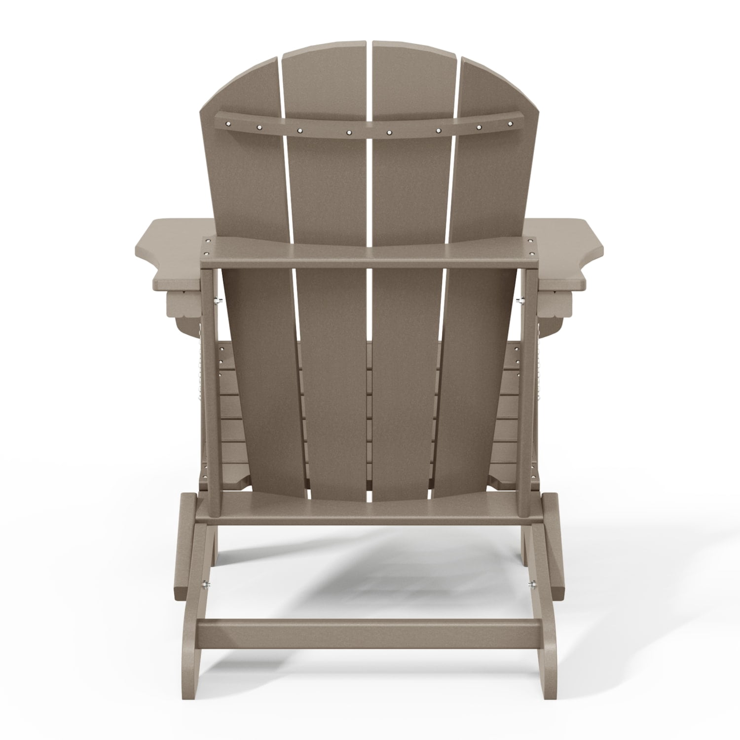 WestinTrends Malibu 2 piece set outdoor folding Poly Adirondack chair, Weathered Wood