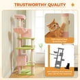 thumbnail image 4 of Demi Bonn 66" Cat Tree Tower for Big Cats, Cat Tree House Furniture with Hammock, Indoor Cat Condo for Adult Cats, Pink, 4 of 7