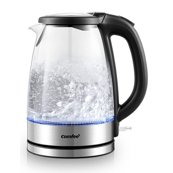 Electric Kettle 1.7L, Comfee, Glass, Hot Water Boiler with Auto Shut Off & Temperature Control