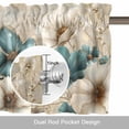 thumbnail image 6 of Vintage Tulip Valance Curtain Farmhouse Retro White Blue Flower Butterfly Leaf Window Valances Rod Pocket Short Curtains Window Treatments for Kitchen Bedroom Bathroom Laundry 42" x 18", 6 of 9