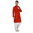 thumbnail image 2 of Mens Silk Blend Indian Wear Basic Solid Kurta Churidaar Mens Silk Sherwani, 2 of 3