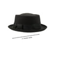 thumbnail image 3 of Adult Pork Pie Porkpie Top Hat Felt Casual Boater Gangster Cap Costume Accessory (Black), 3 of 9