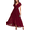 Red, variant on Wedding Guest Dresses For Women V Neck Ruffles Sleeves Lace Summer Mother Of The Bride Maxi Dresses Semi Formal Dress Graduation Dress