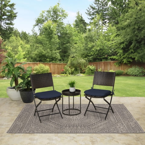 Mainstays 15.5"D x 17"W Navy Blue Rectangle Outdoor Seat Pad (1 Pack)