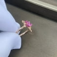 thumbnail image 4 of Pink Flamingo Ring, Sterling Silver Bird Ring, Dainty Statement Ring, Tropical Bird pink topaz and sapphire Ring, Animal Lover Gift, 4 of 6