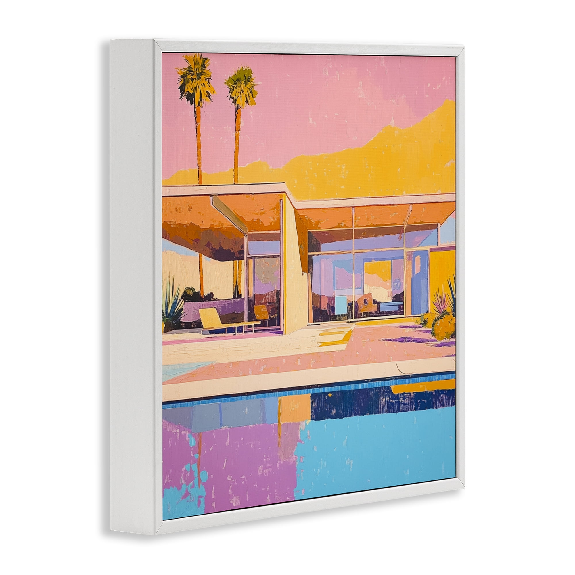 Stupell Industries Vivid Villa at Sunset White Framed Giclee Art, design by Walker Noble