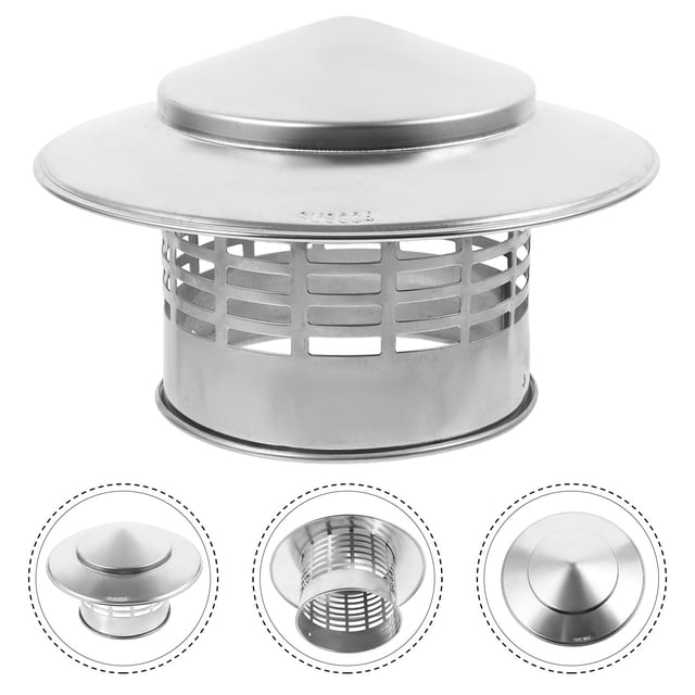 WHAMVOX Chimney Caps for Outside Chimney Rain Cap Silver 1Set