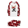 thumbnail image 6 of Linfrsh Family Pajamas Family Pajamas Matching Set Santa Elk Print Long Sleeve Tops and Pants Loungewear Soft Sleepwear Brick Red,XL, 6 of 7