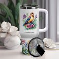 thumbnail image 2 of Snow Bunting Lover Gift Tumbler 40oz – Personalized Stainless Travel Coffee Cup with Handle, Lid & Straw – Custom Animal Mug for Women Girls Birthday Christmas, 2 of 6