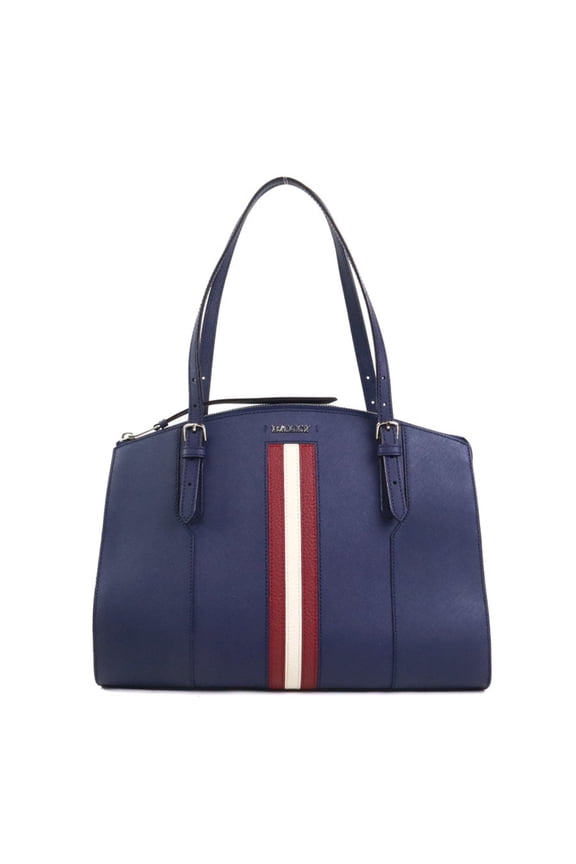 Pre-Owned Bally Shoulder Bag, Leather, Navy, Women's, 56284g (Good)