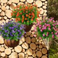 thumbnail image 5 of Artificial Fake Flowers Outdoor, Fake Plastic GreeneryWedding Farmhouse Decor 8 Pcs Red Lotus, 5 of 5