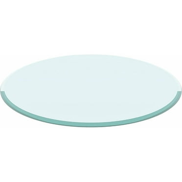 Meihua Glass Table Top, 36 Inch Round 1/2" Thick Beveled Polished Edge, Tempered Glass Table Outdoor for 360 Degree Rotatable.