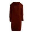 thumbnail image 5 of V-Neck Longline Cardigan, Plus-Size Duster Sweater, Relaxed Knit Coat Wine M , Cardigan, 5 of 5