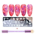 thumbnail image 6 of Nail Stamping Plate, Durable Stainless Steel Fashion Pattern Transfer Print Template Stamper for Manicure Decor Nail Salons and DIY Nail Art 1 X Nail Stamping Plates & Silicone Sponge Brush, 6 of 8