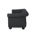 thumbnail image 4 of Benjara Avery Sofa, 83 Inch, Classic Chesterfield Tufted Black Polyester Upholstery, 4 of 5