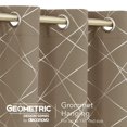 thumbnail image 4 of Cortinas opacas Deconovo con estampado geométrico de líneas, aislantes térmicos y ojales, color caqui/línea geométrica, 42 x 45 pulgadas, para habitación infantil., 4 of 8