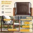 thumbnail image 4 of Costway 5 PCS PE Rattan Outdoor Conversation Set with Acacia Wood Table Chairs with Ottomans, 4 of 9