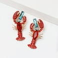 thumbnail image 4 of Anvazise Dangle Earrings Creative Vivid Rhinestone Funny Lobster Sexy Eardrop for Gift style 2, 4 of 13