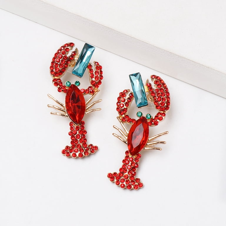Anvazise Dangle Earrings Creative Vivid Rhinestone Funny  display picture 3