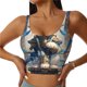 thumbnail image 1 of Balery Exotic Blue Cat Sujetadores deportivos con espalda cruzada para mujer, acolchados, sin costuras, de alto impacto, ideales para yoga, gimnasio, entrenamiento y fitness.-XX-Large, 1 of 8