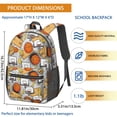thumbnail image 3 of Basketball and Lightning White Pattern 17" School Backpacks for Teens,Waterproof Oxford Fabric,S-Shape Padded Straps for School,Travel,Hiking,Camping, 3 of 6