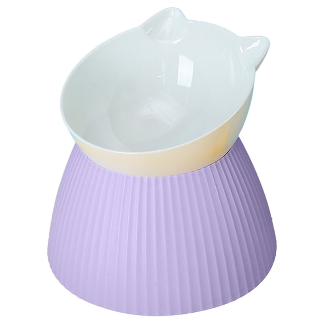 Cuencos elevados para gatos, cuenco de comida para gatos elevado inclinado antivómitos, cuencos para gatos para proteger la columna vertebral