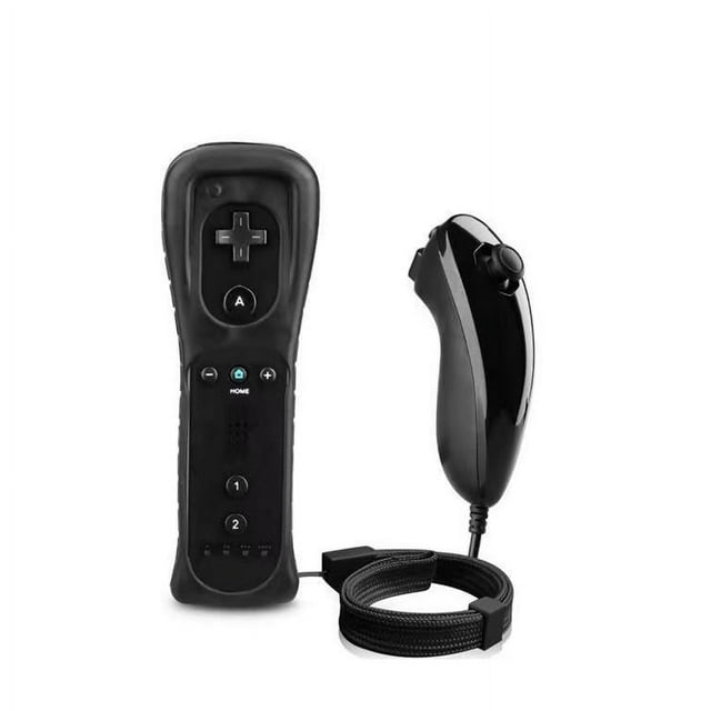 Remote Controller Compatible with Wii,Built-in 2 in 1 Remote Motion Nunchuck Controller with Silicon Case Compatible Nintendo Wii and Wii U