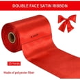 thumbnail image 5 of Wide Red Satin Hair Ribbon for Crafts 4 Inch x 22Yards Solid Fabric Large craft for Adults Ribbon for Cutting Ceremony Opening Chair Table Hair Car Bows Sewing Craft Gift Wrapping Party decorations, 5 of 7