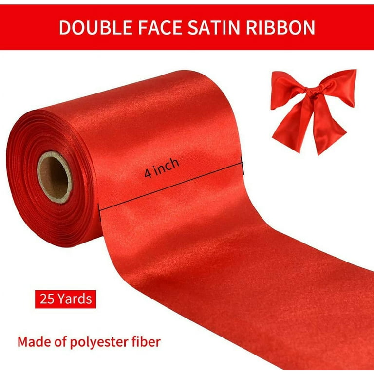 Wholesale GORGECRAFT 27 Yards x 6 Inch Wide Double Faced Satin Ribbon Roll  Red Polyester Solid Fabric Large Ribbon Wrapping Grand Opening Chair Sash  Bouquet Bow Making Party Decoration (Red) 
