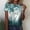 Green, variant on Azrian Womens Plus Size,Women's Fashion Printed T-shirt Short Sleeves Blouse Round Neck Casual Tops