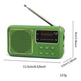 thumbnail image 2 of Radio Portátil Mini Banda De Onda Completa Batería 500mAh Receptor AM/FM Verde, 2 of 5