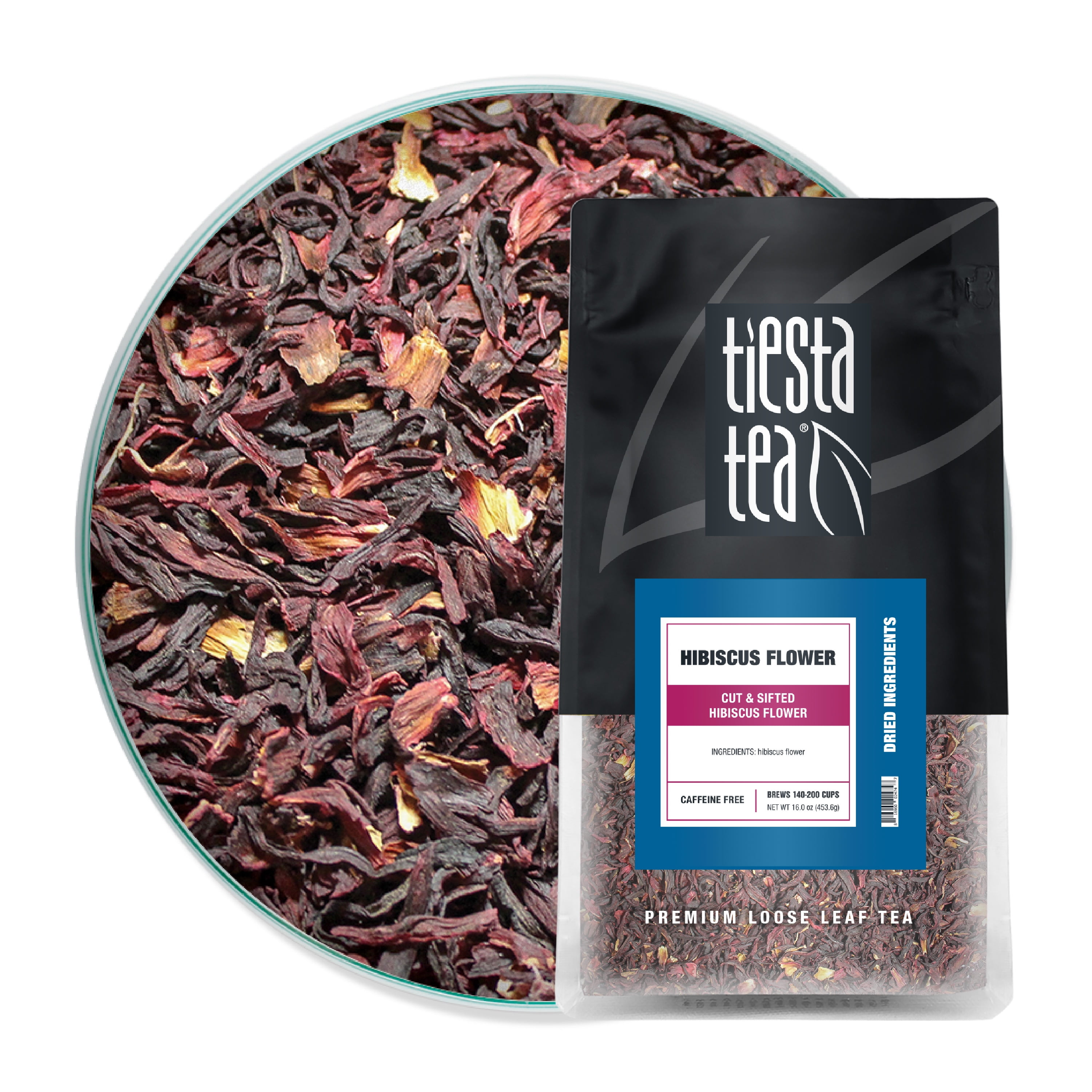 Tiesta Tea Organic Hibiscus Flowers, Dried Hibiscus Flowers Cut and Sifted, 16 oz