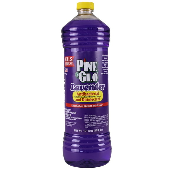 Pine Glo Antibacterial Disinfectant Multi-Surface Household Cleaner, Pourable, Lavender Scent, 40 fluid ounces