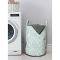 thumbnail image 3 of Vintage Laundry Bag, Lace Pattern Backdrop with Floral Composition Victorian Inspirations Wedding, Basket with Handles Drawstring Closure for Laundromats, 13" x 19", Seafoam and White, by Ambesonne, 3 of 4