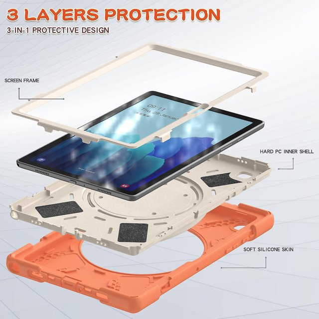 Funda colorida para Samsung Tab A7 de 10,4 pulgadas T500 con soporte de anillo ajustable grande y protección contra golpes.