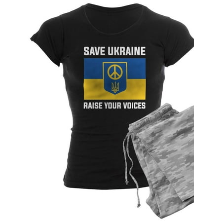 

CafePress - Save Ukraine Raise Your Voices Women s Dark Pajama - Women s Dark Pajamas