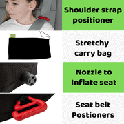 BubbleBum Booster Seats Inflatable Booster Car Seats for Kids Aged 4 to 11 Years, Black Style