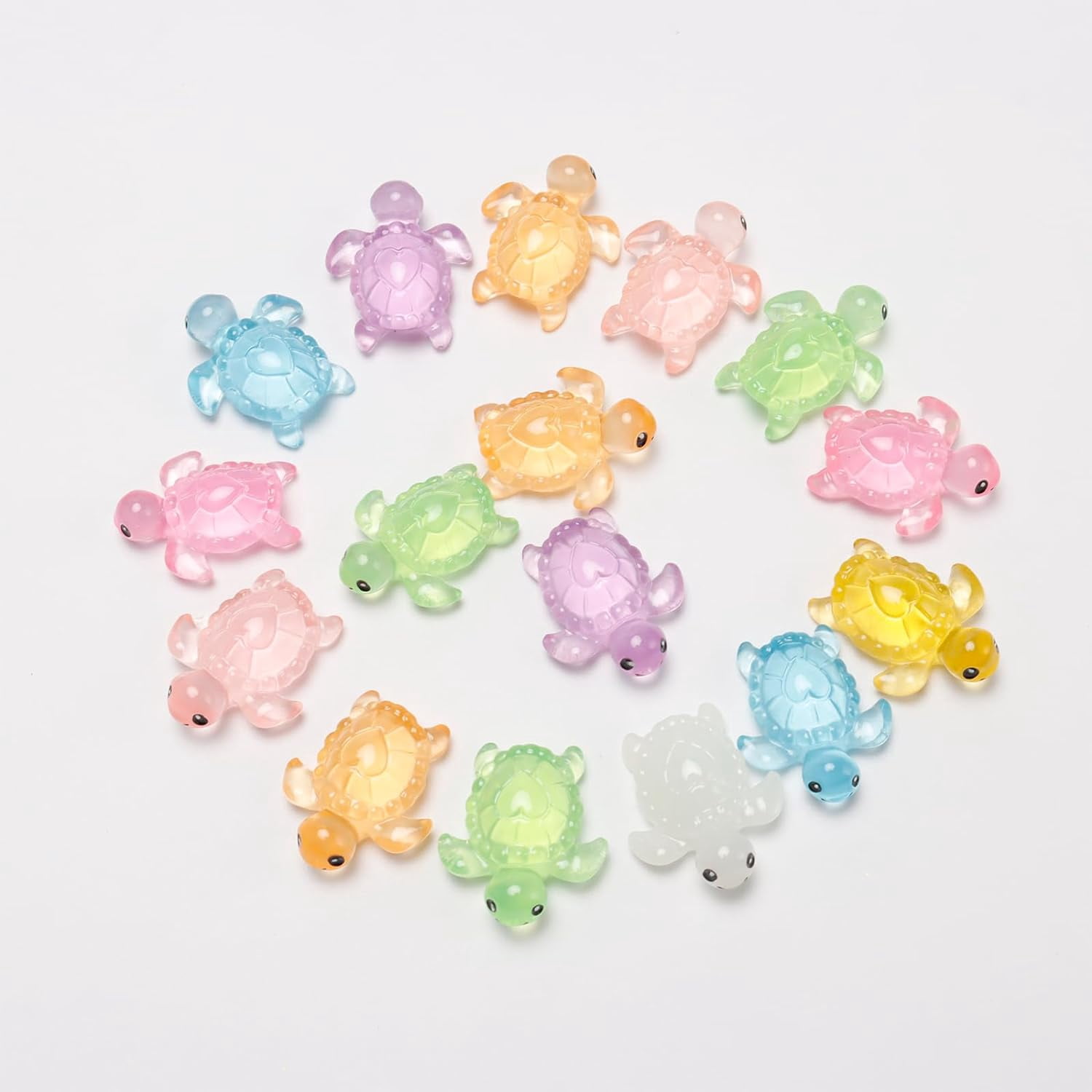 Mini Turtles TaTaai 200Pcs Mini Resin Turtles Luminous Sea Turtles ...