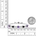 thumbnail image 6 of Gem Stone King 925 Sterling Silver Purple Amethyst and Black Sapphire and Lab Grown Diamond Bracelet for Women | 4.85 Cttw | Gemstone February Birthstone | Oval 7X5MM | Fully Adjustable 9 inch, 6 of 6