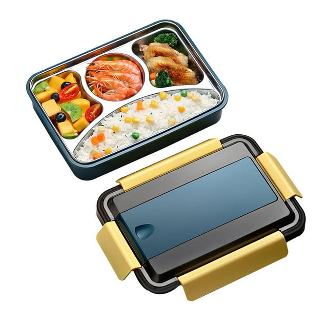 Wosthever Fiambrera portátil Bento Box Caja de alimentos termo de grado alimenticio Contenedor de alimentos resistente al calor Contenedor de almuerzo a Mostrada Azul Wosthever HA027876-01