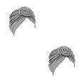 thumbnail image 1 of Turbante Africano Preatado Sweethay Ajustable Ligero Gris 2Conjunto, 1 of 6