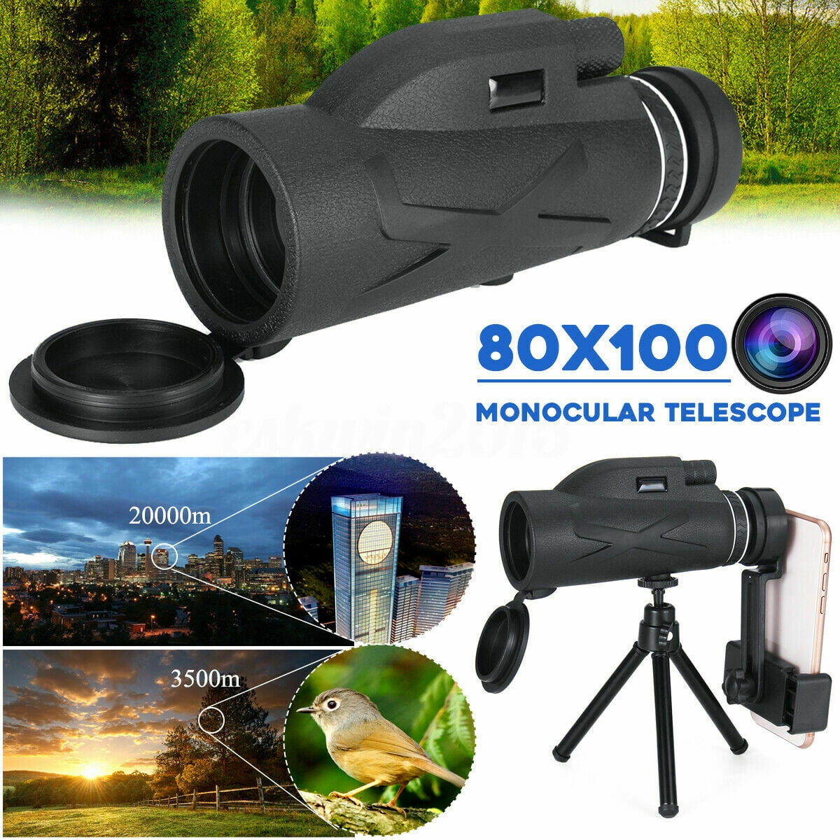 Monocular Telescope BAK4 80x100 High Definition Telescope, Monocular