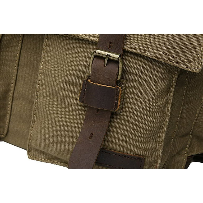 Dsseng Vintage Military Leather Canvas Laptop Bag Messenger Bags Medium Boho Satchel School Bag Walmart