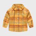 thumbnail image 2 of ZCFZJW Baby Boy Flannel Shirts Lightweight Buffalo Plaid Long Sleeve Lapel Button Down Shacket Jackets Fall Winter Toddler Baby Kids Casual Coat(Yellow,18-24Months), 2 of 9