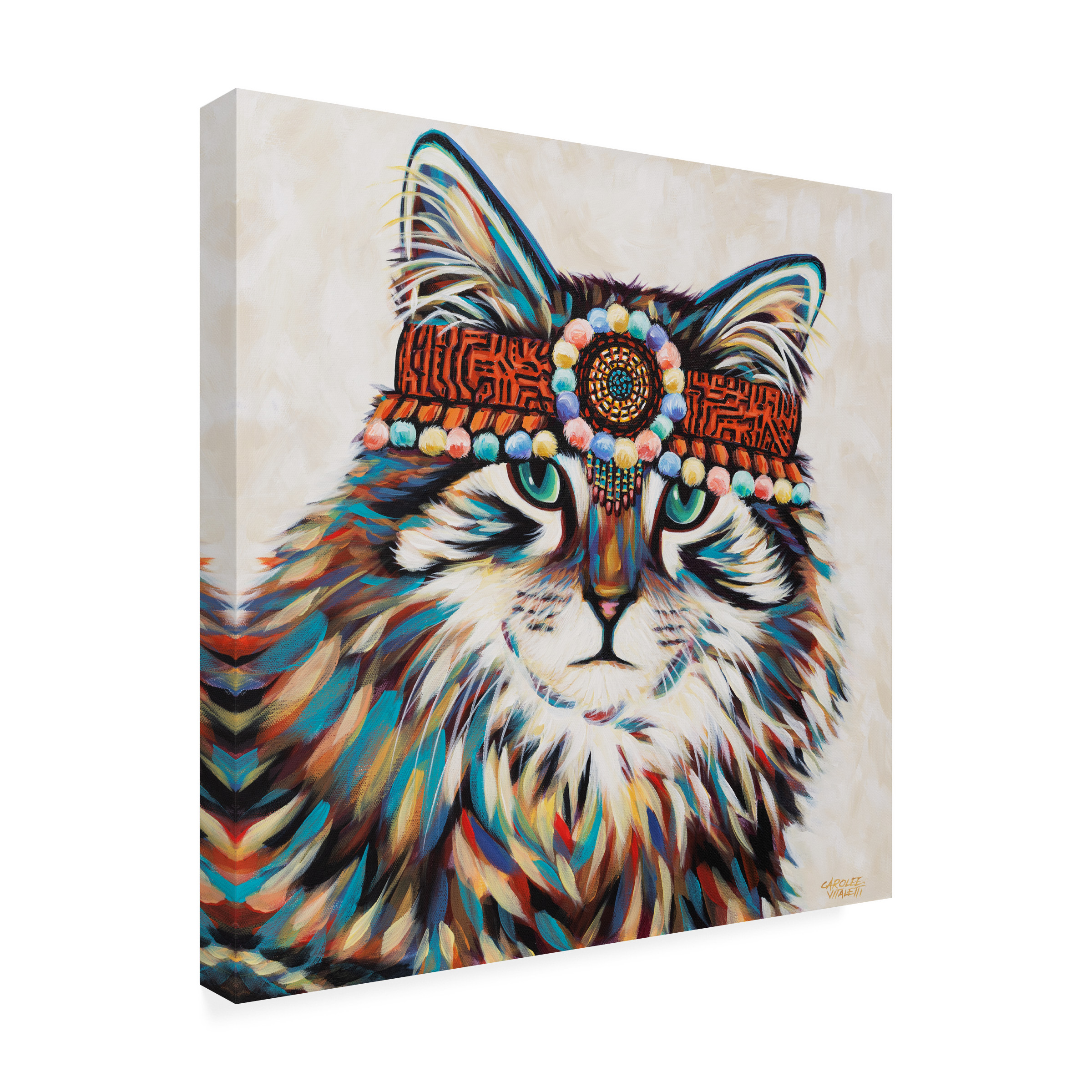Carolee Vitaletti 'Hippie Cat II' Canvas Art