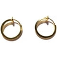 thumbnail image 2 of Small Clip Hoop Earrings Flat Shiny Gold Tone 0.50 inch Hoops Non Pierced, 2 of 2