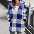 thumbnail image 6 of FNFHFY Women's Fleece Flannel Jackets Casual Zip Up Plaid Sherpa Coat Hooded Shacket Jacket with Pockets 2025 Winter Coats, 6 of 6