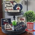 thumbnail image 3 of 8 Piece Pack, Premium Wood Patriotic Tiered Tray Decor Set, Rustic Red White Blue American Themed Decorations For 4Th Of July Veterans Day And Home Holiday Decor For Family, 3 of 8