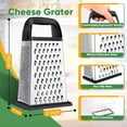 thumbnail image 2 of Behome Cheese Grater with Container, 4-Side Stainless Steel Cheese Shredder & Vegetable Chopper with Slip Resistant Handle, Box Grater for Fruit, Vegetables, Ginger, 2 of 8