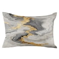 thumbnail image 2 of Grey Ombre Marble Pillow Covers 20x30 Inch Queen Size, Golden Gray Marble Crack Abstract Art Decorative Pillowcase with Zipper, Microfiber Breathable Pillowcases for Sofa Bed Living Room, 2 of 9